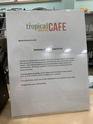 Menu photo 1 Tropical Smoothie Cafe Livingston, NJ Menu photo 1 Tropical Smoothie Cafe Livingston, NJ
