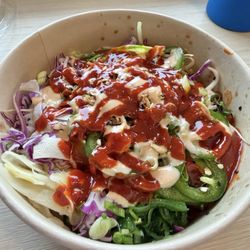 Fresh Catch - Flaming Tuna - firey and fresh. Stuck with rice base even though I'm a huge seaweed salad fan. Don't regret it one bit.