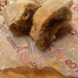 "Pork" tamale. All dough. "Pork" tamale. All dough.