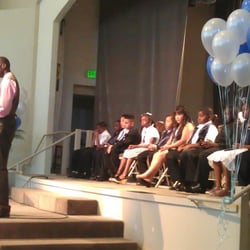 We Lead Ours - Co-founder Dwayne Aikens giving speech at 5th grade graduation on leadership and manifest destiny