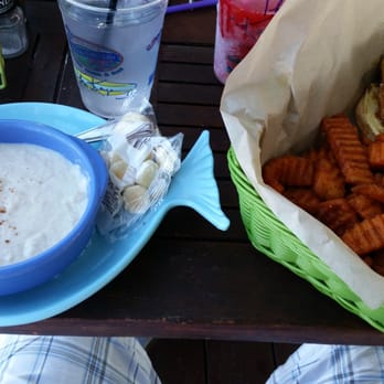 The Keys - She crab soup and black and bleu grouper sandwich. - Caribbean Near Me - Put-in-Bay, Ohio