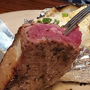 Dambar Steak House - Blue and veiny NY - ordered medium rare - Steakhouses Near Me - Kingman, Arizona