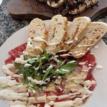 Giovanni - Beef Crostini and beef carpaccio. BOTH DELICIOUS! - Italian Near Me - Rockwall, Texas