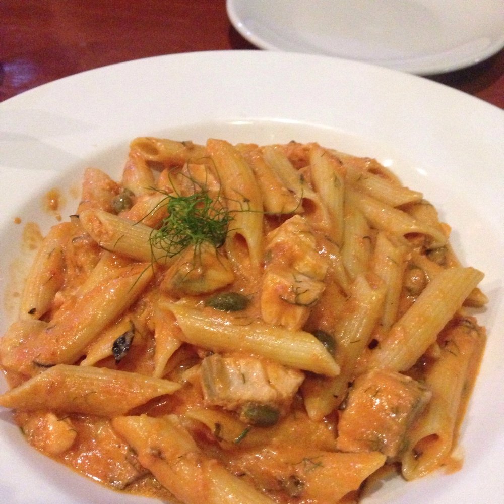 Salt Rock Grille - Penne pasta with salmon and dill creamy sauce, the special of the day - Seafood Near Me - Playa del Carmen, ROO