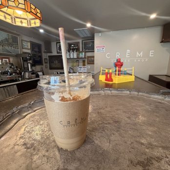 Creme Coffee Shop - Honey Cinnamon Iced Latte - Coffee & Tea Near Me - Pomona, California