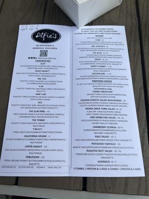 Menu photo 1 Alfie's Granville, OH Menu photo 1 Alfie's Granville, OH