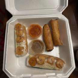 Shrimp Spring Roll and Fried Pork Egg Roll