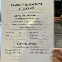 Breakfast menu