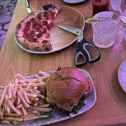Pizza, smash burger, margarita Pizza, smash burger, margarita
