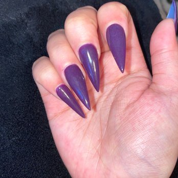 Red Carpet Nails & Spa - Dark purple stilettos - Nail Salons Near Me - Houston, Texas