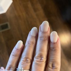 T'bro nails & Spa - Crooked nails (pretty color though!)