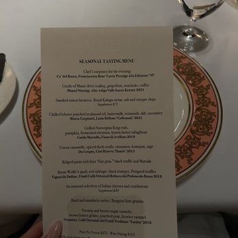 Acquerello - Menu - Italian Near Me - San Francisco, California