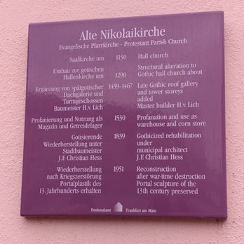 Alte Nikolaikirche - History of the Alte Nikolaikirche - Churches Near Me - Frankfurt, HE