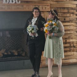 Wood Bros Florist - Blue/white and wildflower bouquets
