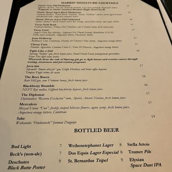Harris' Restaurant - Beverage menu - Steakhouses Near Me - San Francisco, California