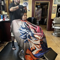 Joshua's Barbershop - The Before. His hair was a lot longer.