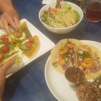 GOODONYA Organic Eatery - Italian pizza is tasty, Thai chicken salad is fun for the tastebuds, and the shrimp tacos - Coffee & Tea Near Me - Encinitas, California