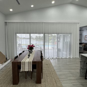 BJ & S Blinds - Finished installation of dinning room doors electric sheers. Great suggestion from BJ&S as to not kill the lake and pool view. - Shades & Blinds Near Me - Pembroke Pines, Florida