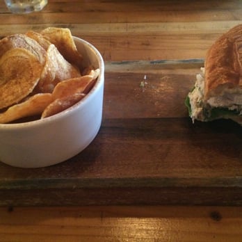 Park Tavern - Roasted Chicken Salad Sandwich - Tarragon Aioli & Thick Cut Potato Chips - New American Near Me - Delray Beach, Florida