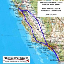 Fiber Internet Center - Multiple Paths from Northern to Southern California