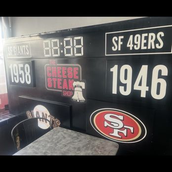 The Cheese Steak Shop - The San Francisco Niners and Giants score board - Sandwiches Near Me - San Francisco, California The Cheese Steak Shop - The San Francisco Niners and Giants score board - Sandwiches Near Me - San Francisco, California