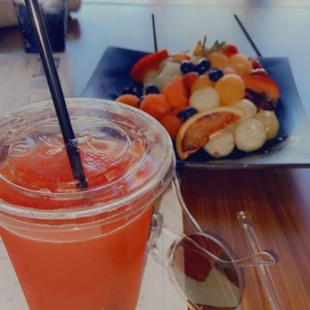 Agave Bar and Grill - Fresh fruit plate with a Watermelon drink !!! Soooo delish !!! - Salad Near Me - Las Vegas, Nevada Agave Bar and Grill - Fresh fruit plate with a Watermelon drink !!! Soooo delish !!! - Salad Near Me - Las Vegas, Nevada