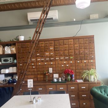Daphne Mae Cafe - Cabinetry and ladder from days as hardware store - Sandwiches Near Me - Halstead, Kansas