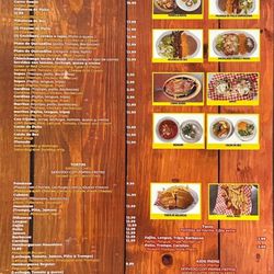 El Colibrí Restaurant - Full page of menu