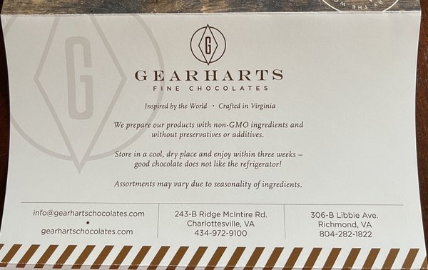 Menu photo 3 Gearharts Fine Chocolates Charlottesville, VA