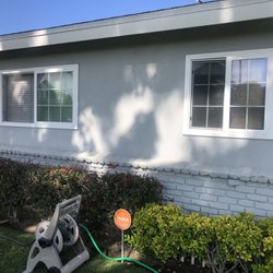 Before. Stucco and brick same dull color!