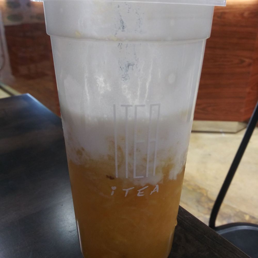 I TEA - Golden Pineapple Passion Fruit Tea w/ Cheese Foam - Bubble Tea Near Me - Orlando, Florida I TEA - Golden Pineapple Passion Fruit Tea w/ Cheese Foam - Bubble Tea Near Me - Orlando, Florida