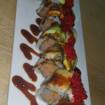 Ryo Sushi - Supersonic Roll - Spicy scallop crunch topped with eel, avocado, tobiko and eel sauce. - Sushi Bars Near Me - Chicago, Illinois Ryo Sushi - Supersonic Roll - Spicy scallop crunch topped with eel, avocado, tobiko and eel sauce. - Sushi Bars Near Me - Chicago, Illinois