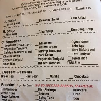 Sushi House - All you can eat as long as you only put in two orders - Sushi Bars Near Me - Plantsville, Connecticut