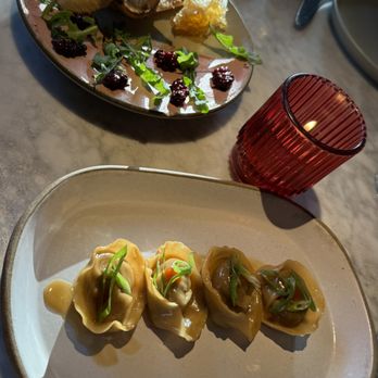 Tar & Roses - Oxtail Dumplings and Chicken Liver Mousse - New American Near Me - Santa Monica, California