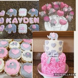 Creative Confections by Sarah - Baby girl elephant themed treats