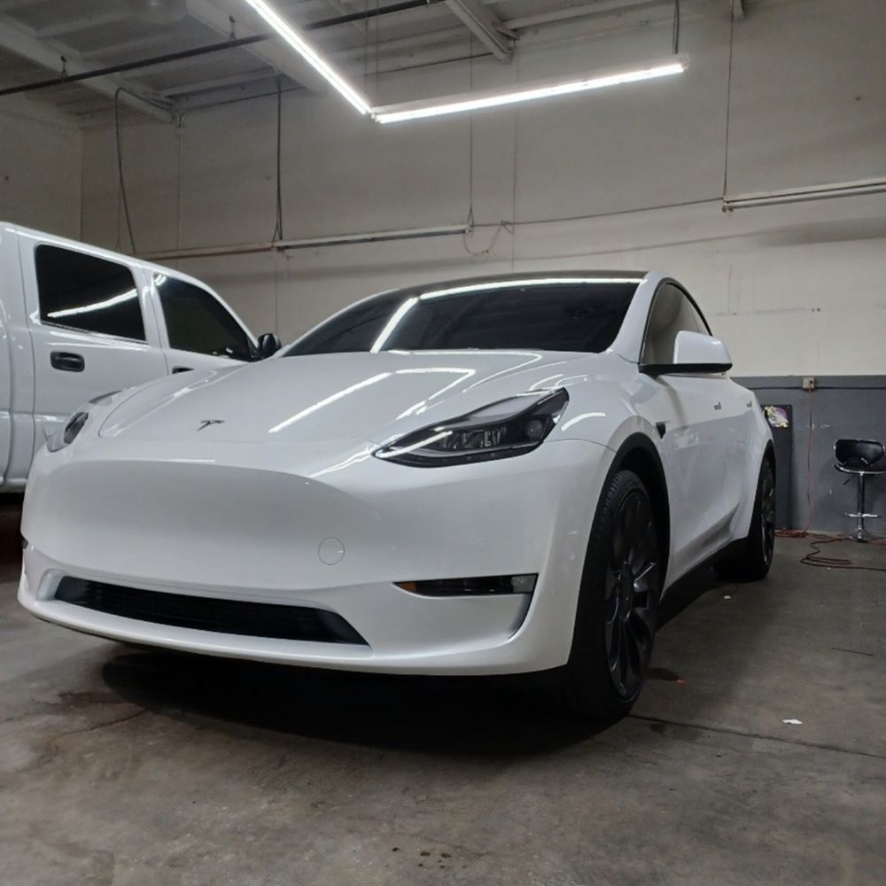 Elite Window Tint & Vinyl Wraps - Tesla Model Y Tinted 4 doors, Windshield, Back windows , and Glass roof. - Car Window Tinting Near Me - Campbell, California