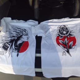 The two back prints of a rose and Indian chief for Grace Tattoo Co. In Whittier, CA. The two back prints of a rose and Indian chief for Grace Tattoo Co. In Whittier, CA.