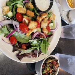 Garden salad and Brussel sprouts Garden salad and Brussel sprouts