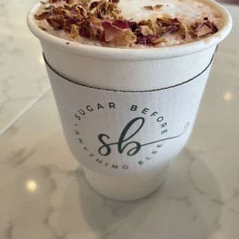 Sugar Bae Dessert Cafe - Rose Latte - Desserts Near Me - Hicksville, New York Sugar Bae Dessert Cafe - Rose Latte - Desserts Near Me - Hicksville, New York