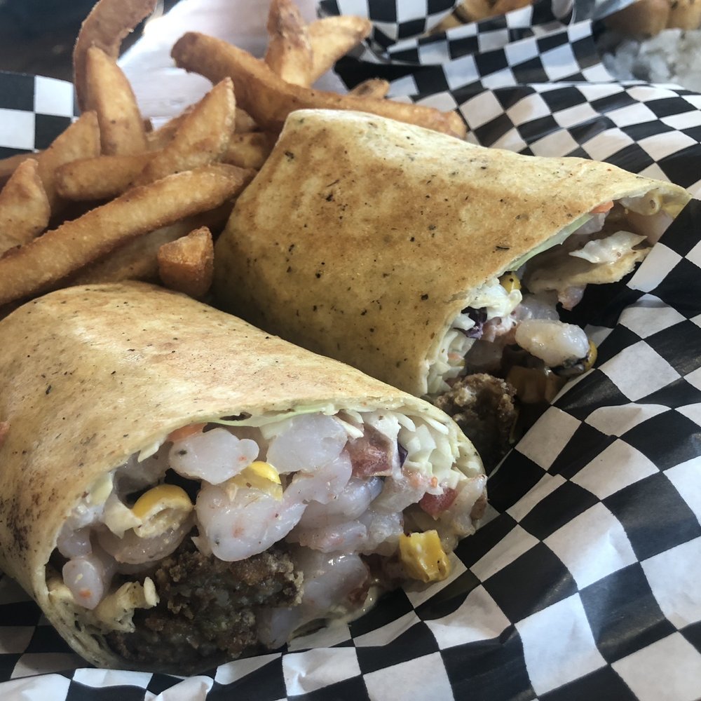 The Reef - Wrap- it had shrimp and boudin balls in it. Omg it was good. Bayou wrap. - Seafood Near Me - Biloxi, Mississippi The Reef - Wrap- it had shrimp and boudin balls in it. Omg it was good. Bayou wrap. - Seafood Near Me - Biloxi, Mississippi