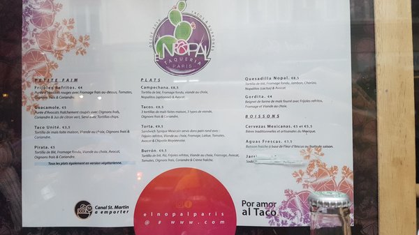 Menu photo 1 El Nopal Paris, 75 Menu photo 1 El Nopal Paris, 75