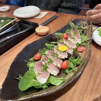 Tozen Sushi Bar - TUNA TATAKI 21 Seared Tuna Salad with House Made Ponzu Dressing - Japanese Near Me - Vancouver, British Columbia Tozen Sushi Bar - TUNA TATAKI 21 Seared Tuna Salad with House Made Ponzu Dressing - Japanese Near Me - Vancouver, British Columbia