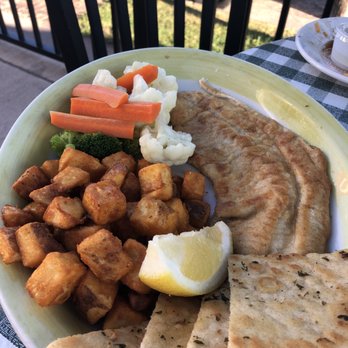 Manypenny Bistro - Whitefish and tossed potatoes!!! Steamed veg. - Pizza Near Me - Bayfield, Wisconsin