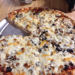 a cheese and olive pizza a cheese and olive pizza