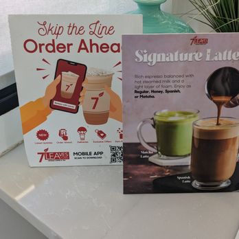 7 Leaves Cafe - Signs on the front counter - Coffee & Tea Near Me - Lynwood, California