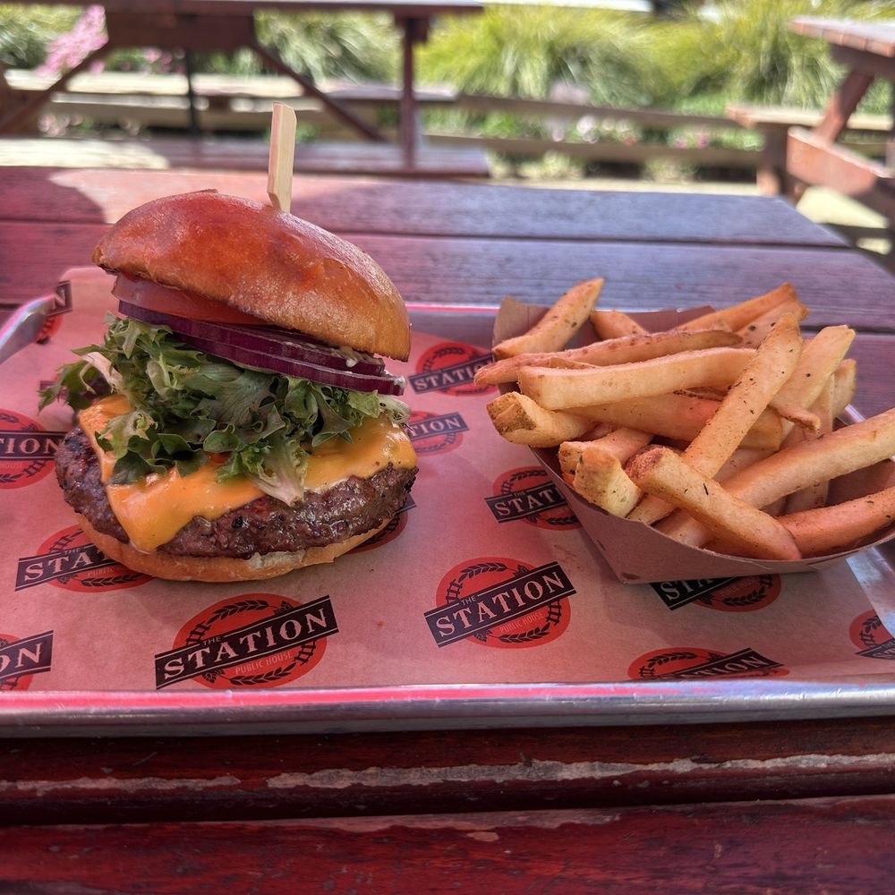 The Station Public House - All American burger - Beer Gardens Near Me - Auburn, California The Station Public House - All American burger - Beer Gardens Near Me - Auburn, California