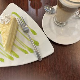 Limoncello layer cake and cappuccino Limoncello layer cake and cappuccino