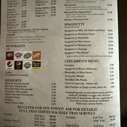 Venecia - Menu