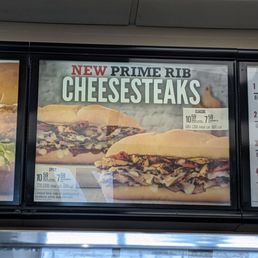 a menu for cheese steaks