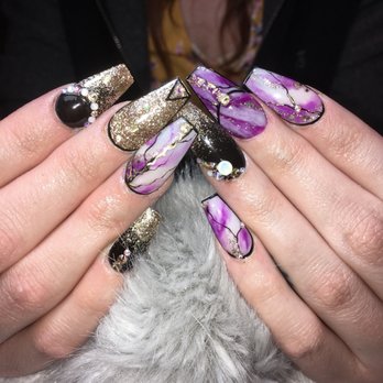 Andy Nails - Kayla slayed it yet again! Four different gel powders with design & jewelry. $100 but so worth it! Call ahead to book an app - Nail Salons Near Me - Indianapolis, Indiana